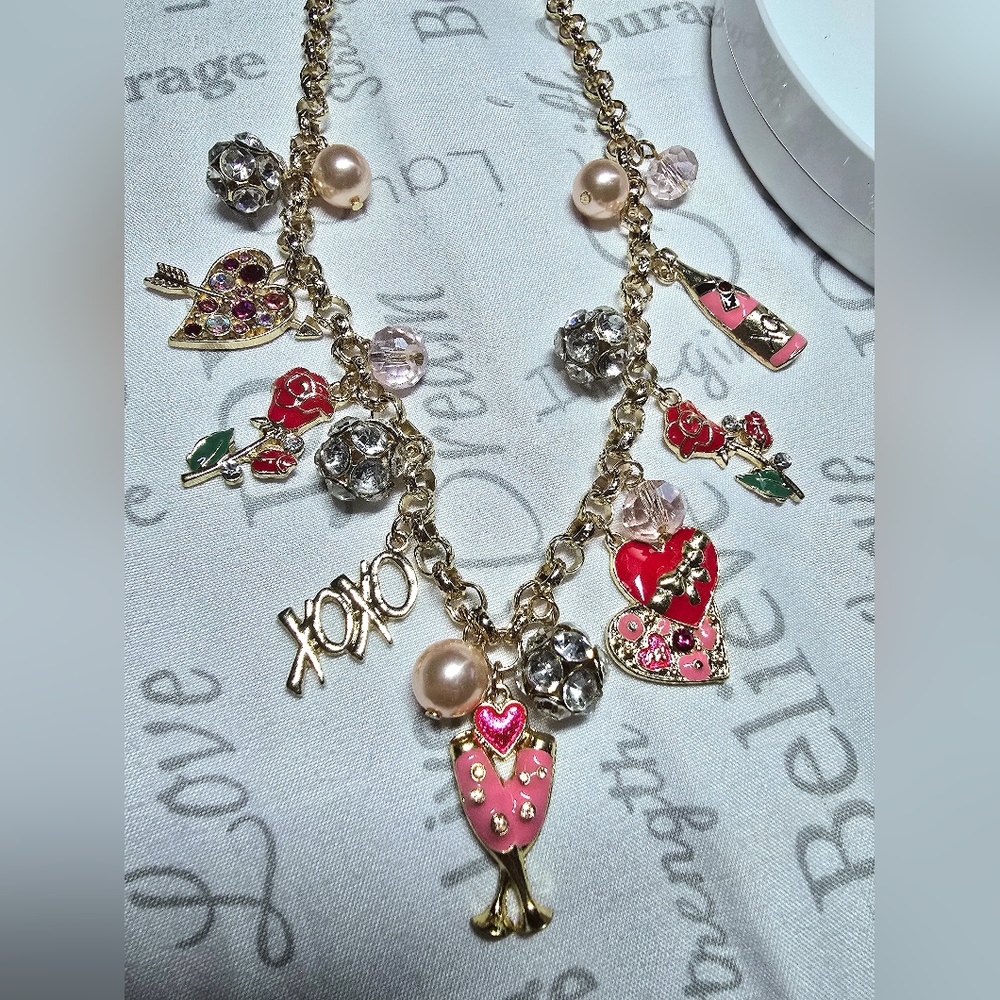 Necklace Bracelet Heart Rose